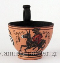 dionysos kyathos black figure donkey